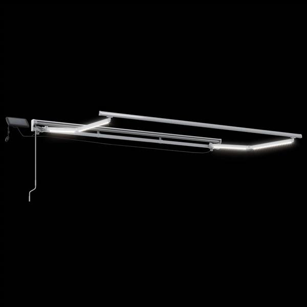 Grote foto vidaxl handmatige luifelhouder met led wit 3 5 x 2 5 m aluminium tuin en terras overige tuin en terras