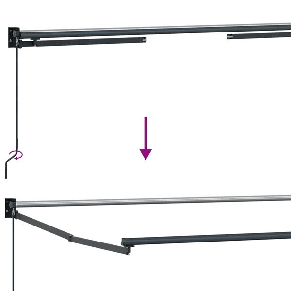 Grote foto vidaxl handmatig uitschuifbaar zonnescherm antraciet 4 x 2 m aluminium tuin en terras overige tuin en terras
