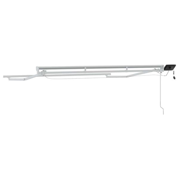 Grote foto vidaxl handmatige luifelhouder met led wit 3 x 2 5 m aluminium tuin en terras overige tuin en terras