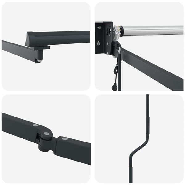 Grote foto vidaxl elektrisch uitschuifbaar zonnescherm frame antraciet 4 x 2 m tuin en terras overige tuin en terras