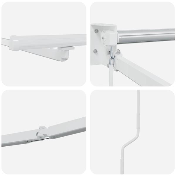 Grote foto vidaxl elektrisch uitschuifbaar zonnescherm frame wit 4 x 2 m tuin en terras overige tuin en terras