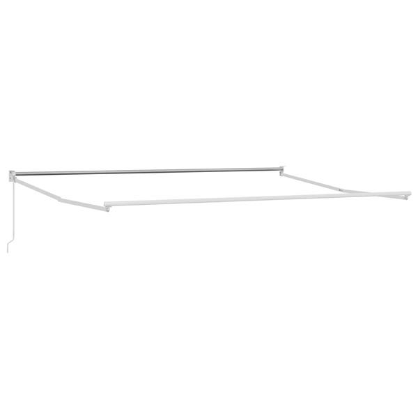 Grote foto vidaxl handmatig uitschuifbaar zonnescherm wit 4 x 2 m aluminium tuin en terras overige tuin en terras