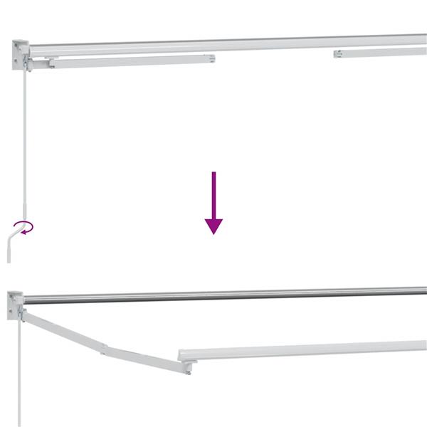 Grote foto vidaxl handmatig uitschuifbaar zonnescherm wit 2 5 x 2 m aluminium tuin en terras overige tuin en terras