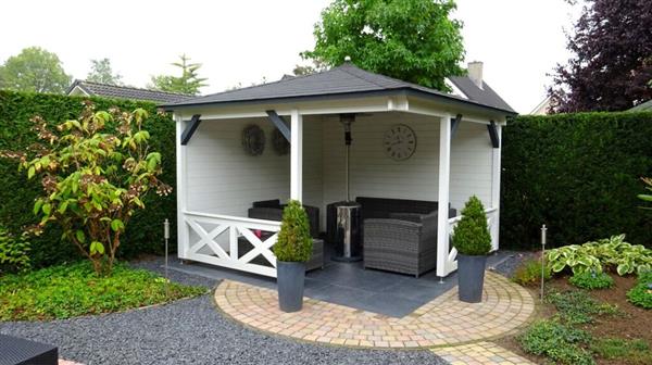 Grote foto overkapping paviljoen p3055 tuin en terras tuinhuisjes en blokhutten