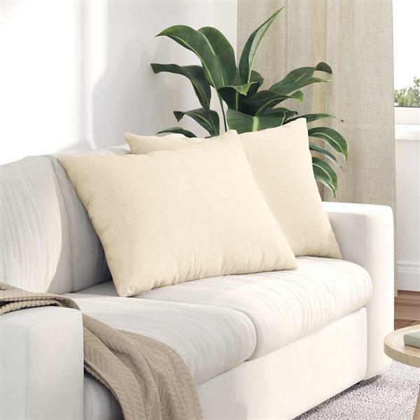 Grote foto vidaxl sofa kussens 2 stuks cr me 70 x 50 cm cordstof huis en inrichting woningdecoratie