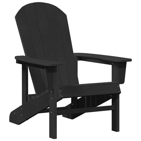 Grote foto vidaxl adirondack stoel zwart 82 x 74 x 92 cm hdpe tuin en terras tuinmeubelen