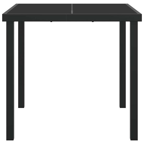 Grote foto vidaxl tuinstafel zwart 80 x 80 x 73 cm metaal tuin en terras tuinmeubelen