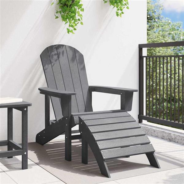 Grote foto vidaxl adirondack stoel lichtgrijs 82 x 74 x 92 cm hdpe tuin en terras tuinmeubelen