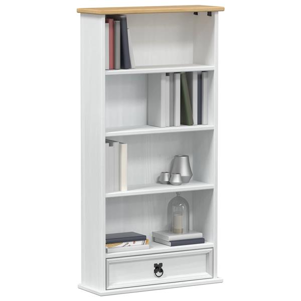 Grote foto vidaxl cd kast wit 52 x 17.5 x 103 cm massief grenenhout huis en inrichting overige