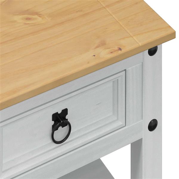 Grote foto vidaxl salontafel met lade wit 85 x 50 x 45 cm massief grenenhout huis en inrichting eettafels