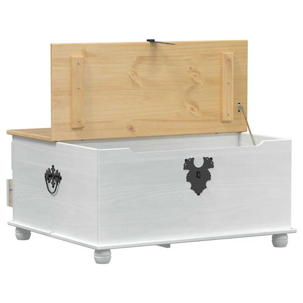 Grote foto vidaxl storage box met lade wit 90 x 78 x 45 cm massief grenenhout huis en inrichting woningdecoratie