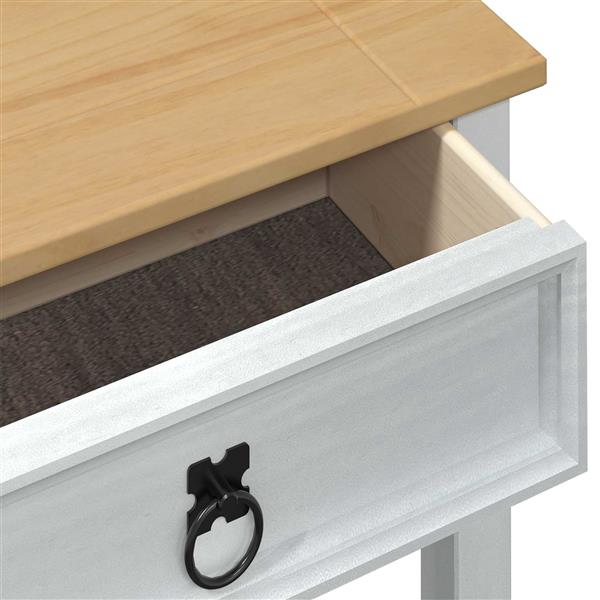Grote foto vidaxl console tafel met lade wit 55 x 35 x 73 cm massief grenenhout huis en inrichting eettafels