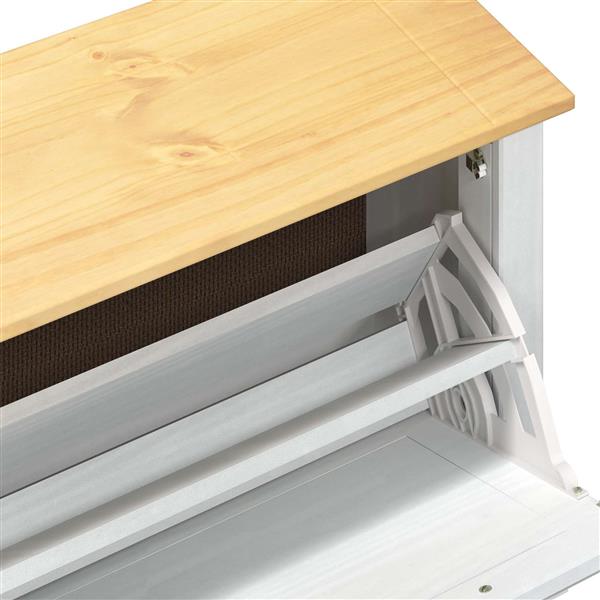 Grote foto vidaxl schoenenkast corona wit 99 x 32 x 49 cm massief grenenhout huis en inrichting overige