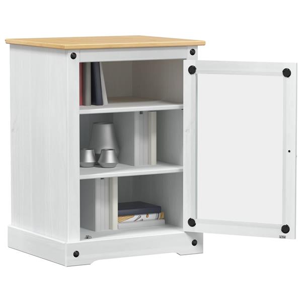 Grote foto vidaxl hifi kast wit 60 x 50 x 82 cm massief grenenhout huis en inrichting overige