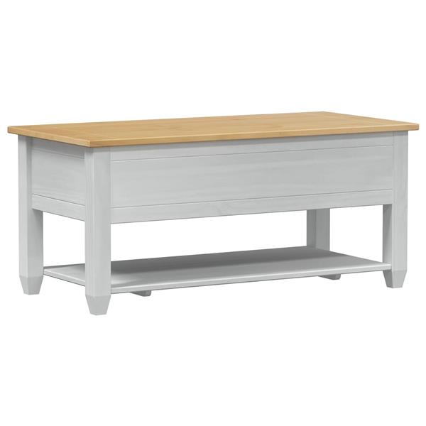 Grote foto vidaxl salontafel met lade wit 100 x 48 x 45 cm massief grenenhout huis en inrichting eettafels