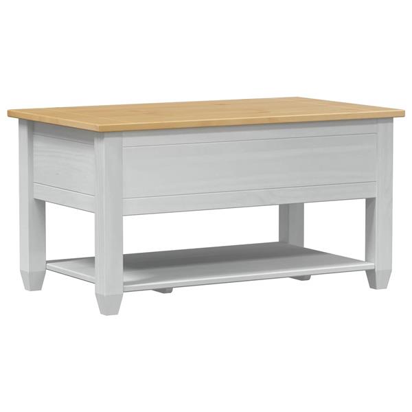 Grote foto vidaxl salontafel met lade wit 85 x 50 x 45 cm massief grenenhout huis en inrichting eettafels