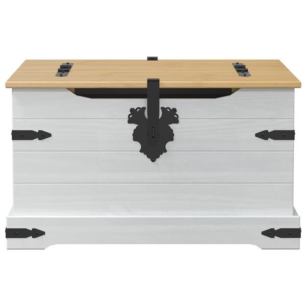 Grote foto vidaxl storage box met plank wit 78 x 78 x 45 cm massief grenenhout huis en inrichting woningdecoratie