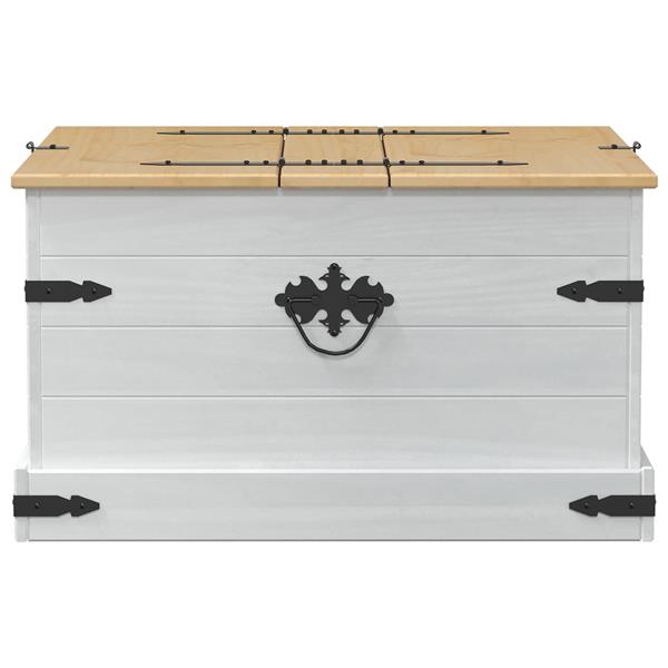 Grote foto vidaxl storage box met plank wit 78 x 78 x 45 cm massief grenenhout huis en inrichting woningdecoratie