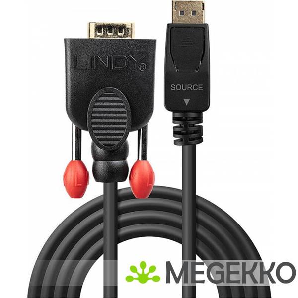 Grote foto lindy 41943 displayport vga zwart kabeladapter verloopstukje computers en software overige computers en software