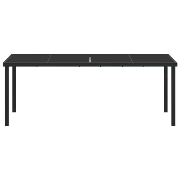 Grote foto vidaxl tuinstafel zwart 200 x 80 x 73 cm metaal tuin en terras tuinmeubelen