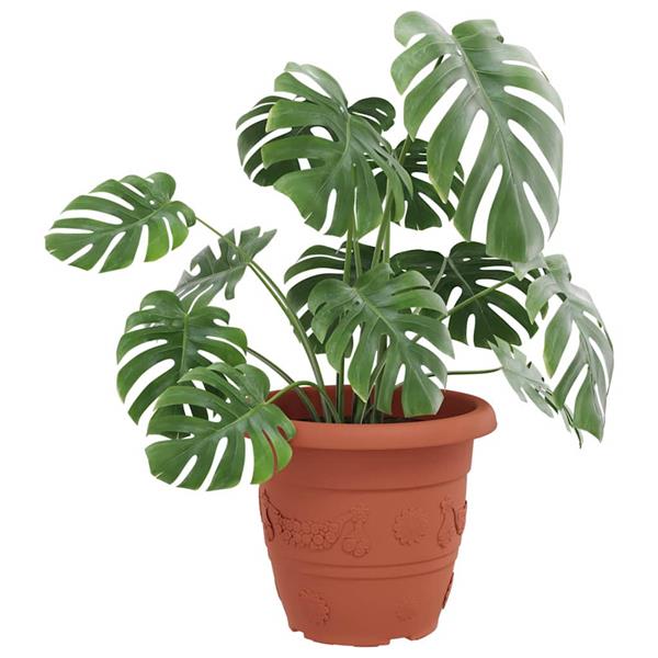 Grote foto vidaxl ronde bloempot 24 pcs baksteenrood 26 x 21.5 cm kunststof tuin en terras overige tuin en terras