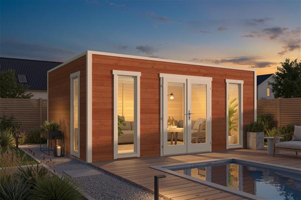 Grote foto blokhut tuinhuis marco 28 mm vuren tuin en terras tuinhuisjes en blokhutten