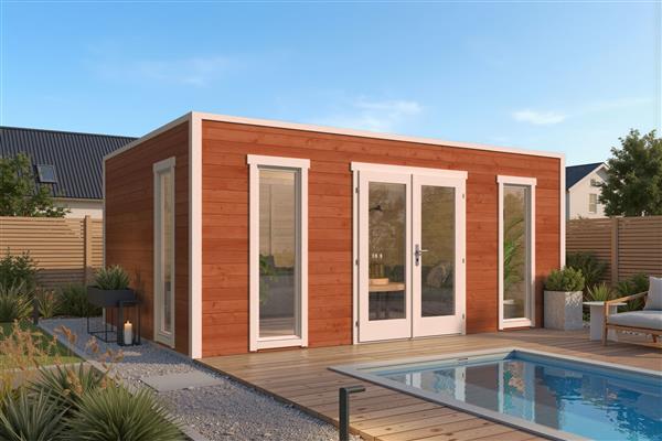 Grote foto blokhut tuinhuis marco 28 mm vuren tuin en terras tuinhuisjes en blokhutten