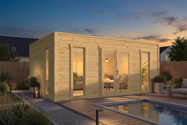 Grote foto blokhut tuinhuis marco 28 mm vuren tuin en terras tuinhuisjes en blokhutten