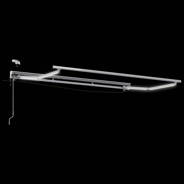 Grote foto vidaxl elektrisch zonnescherm frame met led wit 2 5 x 2 m aluminium tuin en terras overige tuin en terras