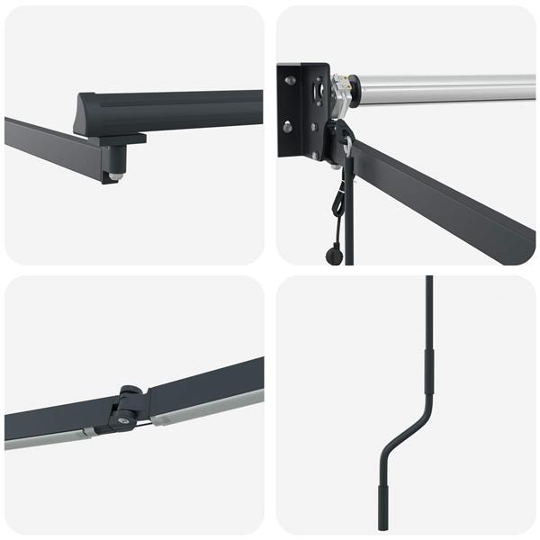 Grote foto vidaxl elektrisch uitschuifbaar zonnescherm frame antraciet staal tuin en terras overige tuin en terras