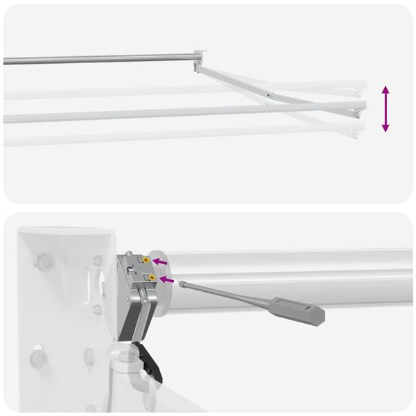 Grote foto vidaxl elektrisch uitschuifbaar zonnescherm frame wit 3 x 2 m staal tuin en terras overige tuin en terras