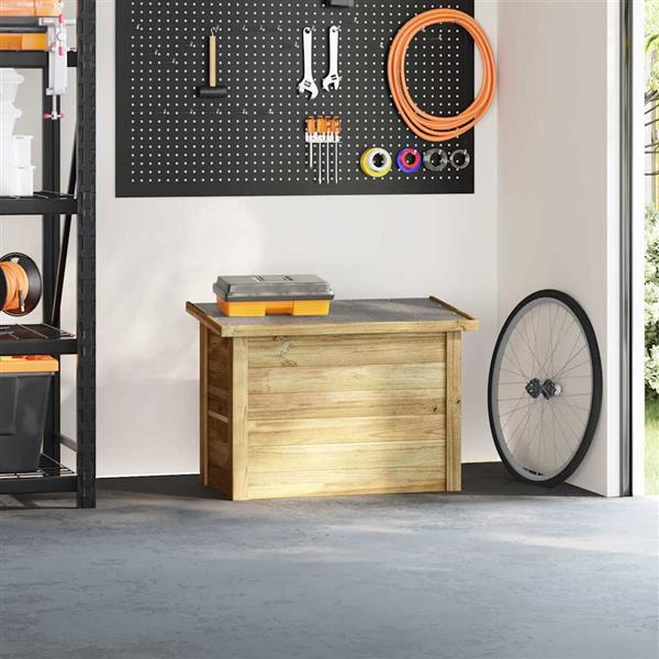 Grote foto vidaxl opbergbox naturel 80 x 44 5 x 57 5 cm ge mpregneerd grenenhout tuin en terras overige tuin en terras