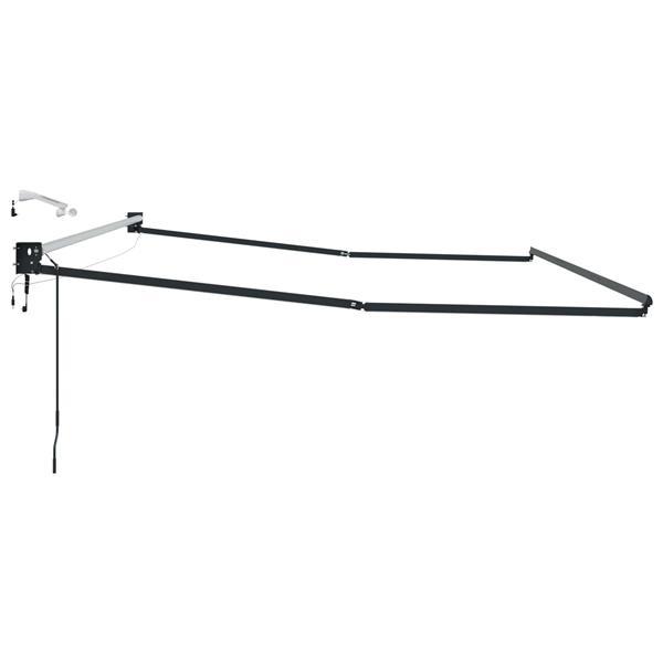 Grote foto vidaxl elektrisch uitschuifbaar zonnescherm frame antraciet 4 3 m tuin en terras overige tuin en terras