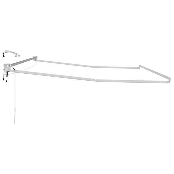 Grote foto vidaxl elektrisch uitschuifbaar zonnescherm frame wit 4 3 m tuin en terras overige tuin en terras