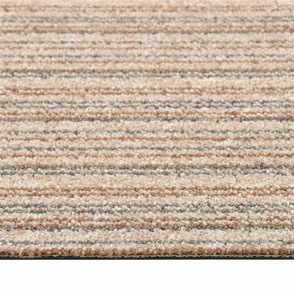 Grote foto vidaxl tapijt 20 pcs gestreept beige 50 x 50 cm 100 polypropyleen huis en inrichting vloerbedekking en kleden