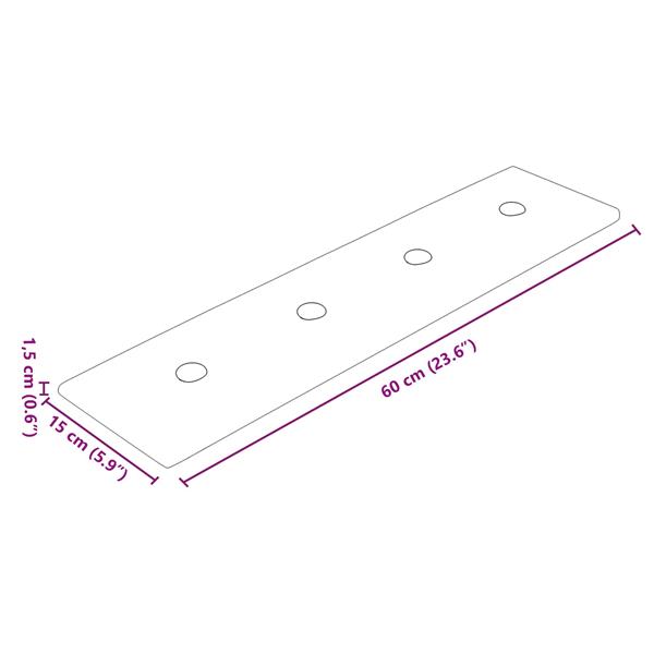 Grote foto vidaxl wandhoofdbord 12 pcs cappuccino 60 x 15 cm nep leer antiek en kunst stoelen en banken