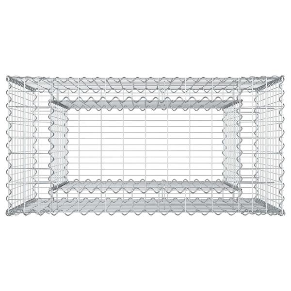 Grote foto vidaxl gabion verhoogd bed zilver 50 x 100 x 100 cm tuin en terras hekken en schuttingen