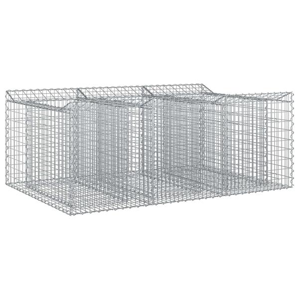 Grote foto vidaxl gabion verhoogd bed zilver 150 x 100 x 60 cm tuin en terras hekken en schuttingen