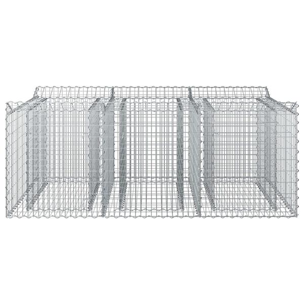 Grote foto vidaxl gabion verhoogd bed zilver 150 x 100 x 60 cm tuin en terras hekken en schuttingen