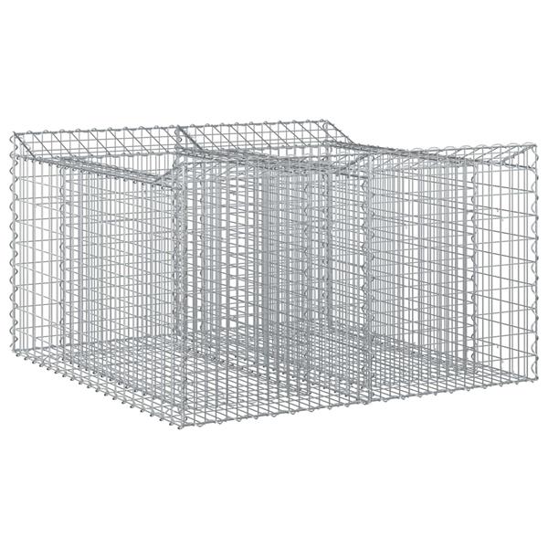 Grote foto vidaxl gabion verhoogd bed zilver 100 x 100 x 60 cm tuin en terras hekken en schuttingen