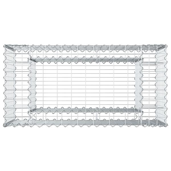 Grote foto vidaxl gabion verhoogd bed zilver 50 x 100 x 60 cm tuin en terras hekken en schuttingen