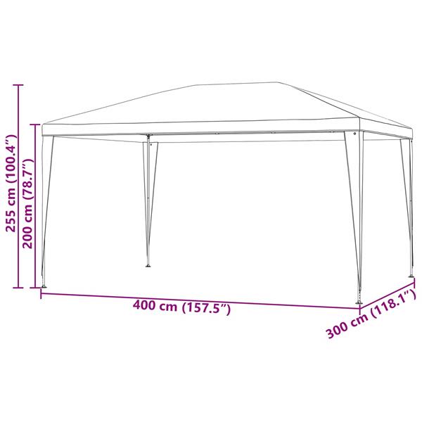 Grote foto vidaxl partytent rood 400 x 300 x 255 cm pe en staal tuin en terras overige tuin en terras