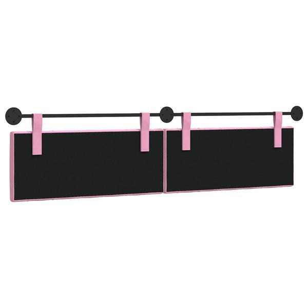 Grote foto vidaxl hangend hoofdeinde wandgemonteerd roze 210 x 55 x 7 cm stof antiek en kunst stoelen en banken