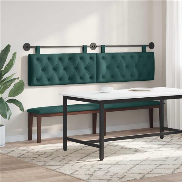 Grote foto vidaxl hangend hoofdeinde donkergroen 210 x 55 x 7 cm stof antiek en kunst stoelen en banken