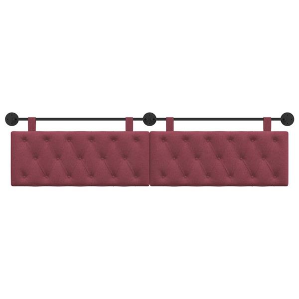 Grote foto vidaxl hangend hoofdeinde wandgemonteerd wijnrood 210 x 55 x 7 cm stof antiek en kunst stoelen en banken