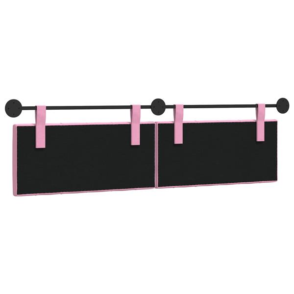 Grote foto vidaxl hangend hoofdeinde wandgemonteerd roze 190 x 55 x 7 cm stof antiek en kunst stoelen en banken