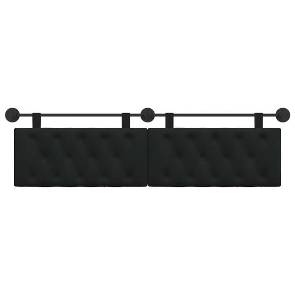 Grote foto vidaxl hangend hoofdeinde wandgemonteerd zwart 190 x 55 x 7 cm stof antiek en kunst stoelen en banken