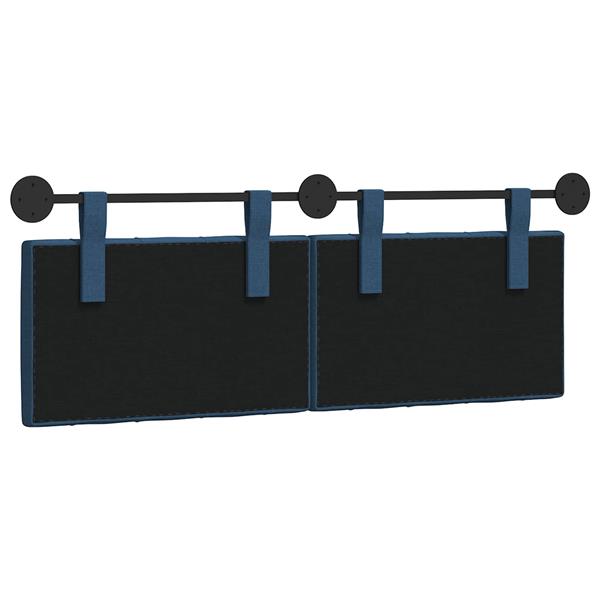 Grote foto vidaxl hangend hoofdeinde wandgemonteerd blauw 150 x 55 x 7 cm stof antiek en kunst stoelen en banken