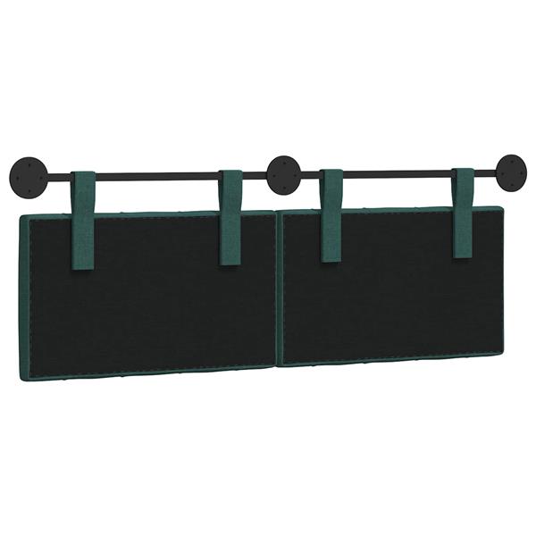 Grote foto vidaxl hangend hoofdeinde donkergroen 150 x 55 x 7 cm stof antiek en kunst stoelen en banken