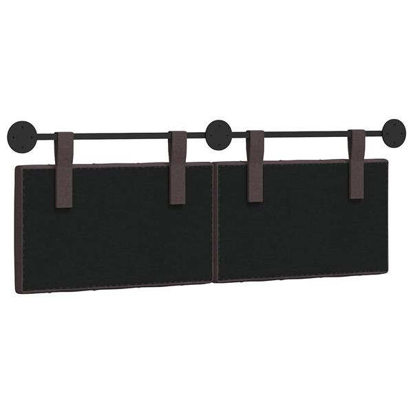 Grote foto vidaxl hangend hoofdeinde donkerbruin 150 x 55 x 7 cm stof antiek en kunst stoelen en banken